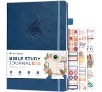 Clever Fox Bible Study Journal Large - Church Notes Notebook - Note Taking & Journaling Kit - Faith Based Religious Accessories, 18.5 x 26cm (Mystic Blue)