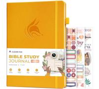 Clever Fox Bible Study Journal Large - Church Notes Notebook - Note Taking & Journaling Kit - Faith Based Religious Accessories, 18.5 x 26cm (Amber Yellow)