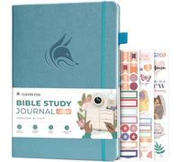 Clever Fox Bible Study Journal Large - Church Notes Notebook - Note Taking & Journaling Kit - Faith Based Religious Accessories, 18.5 x 26cm (Aquamarine)