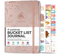 Clever Fox Bucket List Journal - Inspiring Travel Book for Memories & Adventures - Motivational Notebook for Personal Use & Couples - A5, 14 x 21cm - Rose Gold