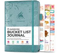 Clever Fox Bucket List Journal, Travel Planner 14 x 21cm, Aquamarine