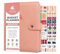 Clever Fox Budget Planner Binder - Monthly Financial Organizer Book with Pockets, Bill Tracker, Expense Tracker & Cash Envelopes - Undated Finance Journal for Budgeting - 7″ x 9″ (Peach Pink)