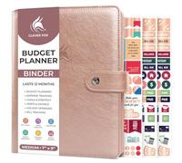 Clever Fox Budget Planner Binder - Monthly Financial Organizer Book with Pockets, Bill Tracker, Expense Tracker & Cash Envelopes - Undated Finance Journal for Budgeting - 7″ x 9″ (Rose Gold)