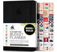 Clever Fox Budget Planner, Monthly Bill Tracker Book 14.5x21 Black