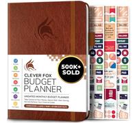 Clever Fox Budget Planner, Monthly Bill Tracker Book 14.5x21 Brown