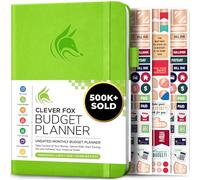 Clever Fox Budget Planner, Monthly Bill Tracker Book 14.5x21 Green
