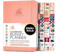 Clever Fox Budget Planner, Monthly Bill Tracker Book 14.5x21 Peach Pink