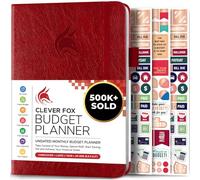 Clever Fox Budget Planner, Monthly Bill Tracker Book 14.5x21 Wine Red