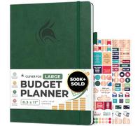 Clever Fox Budget Planner, Monthly Bill Tracker Book 21.5x28 Dark Green