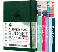 Clever Fox Budget Planner PRO - Financial Organizer + Cash Envelopes. Monthly Finance Journal, Expense Tracker & Personal Account Book, Undated, 18 x 25.5cm - Dark Green