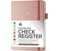 Clever Fox Check Register - Deluxe Checkbook Log with Check & Transaction Registers, Bank Account Register Booklets for Personal and Work Use, A5-Sized Hardcover, Rose Gold