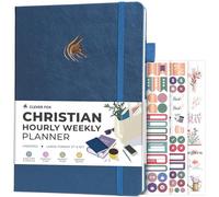 Clever Fox Christian Planner, Undated Hourly Weekly Bible Log, Mystic Blue