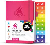 Clever Fox Daily Planner, Undated Professional & College Day, Hot Pink