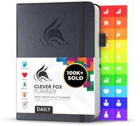Clever Fox Daily Planner, Undated Professional & College Day, Silver Black