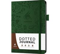 Clever Fox Dotted Journal, Blank A5 Notebook, Project Planner, Forest Green