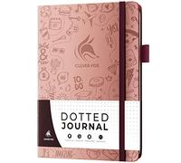 Clever Fox Dotted Journal, Blank A5 Notebook, Project Planner, Rose Gold