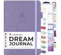 Clever Fox Dream Journal, Dream Diary for Adults & Kids, A5 Lavender | 14.5 x 21.5cm, Guided dream log book for women, men, kids, teen girls, Lucid dreaming diary, Comes with stickers