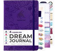 Clever Fox Dream Journal, Dream Diary for Adults & Kids, A5 Purple | 14.5 x 21.5cm, Guided dream log book for women, men, kids, teen girls, Lucid dreaming diary, Comes with stickers