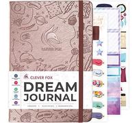 Clever Fox Dream Journal, Dream Diary for Adults & Kids, A5 Rose Gold | 14.5 x 21.5cm, Guided dream log book for women, men, kids, teen girls, Lucid dreaming diary, Comes with stickers