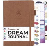Clever Fox Dream Journal, Dream Diary for Adults & Kids, A5 Terracotta | 14.5 x 21.5cm, Guided dream log book for women, men, kids, teen girls, Lucid dreaming diary, Comes with stickers
