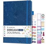 Clever Fox Dream Journal Large - Guided Dream Diary for Women, Men & Kids - Hardcover Dream Notebook - Log Book for Dream Journaling, A4 (Mystic Blue)