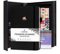 Clever Fox Financial Planner Premium Edition - Expense Tracker Notebook + 5 Cash Envelopes, Budget Planner Organizer; Budget Book & Journal to Control Your Money, Undated; A5 Hardcover - Black