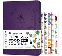 Clever Fox Fitness & Food Journal PRO - Daily Workout & Meal Planner for Women & Men - Exercise & Weight Loss Diary Notebook, 18 x 25.5cm (Purple)
