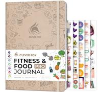 Clever Fox Fitness & Food Journal PRO - Daily Workout & Meal Planner for Women & Men - Exercise & Weight Loss Diary Notebook, 18 x 25.5cm (Seashell)