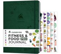 Clever Fox Fitness & Food Journal PRO - Daily Workout & Meal Planner for Women & Men - Exercise & Weight Loss Diary Notebook, 18 x 25.5cm (Forest Green)