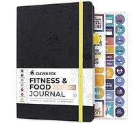 Clever Fox Fitness & Food Journal, Workout Planner, 14.5x21cm Black