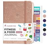 Clever Fox Fitness & Food Journal, Workout Planner, 4.2"x5.7" Rose Gold
