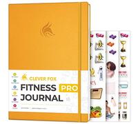 Clever Fox Fitness Journal PRO, Men & Women, Workouts, Meals, Amber Yellow
