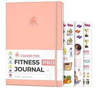 Clever Fox Fitness Journal PRO, Men & Women, Workouts, Meals, Light Pink
