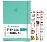 Clever Fox Fitness Journal PRO - Workout Plan with Meal Planner & Habit Tracker - Exercise Log Book - Fitness Planner, 6 Months (Turquoise)