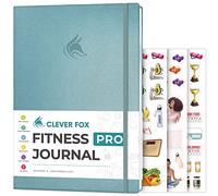 Clever Fox Fitness Journal PRO - Workout Planner with Meal Planner & Habit Tracker - Exercise Log Book - Fitness Planner, 6 Months (Aquamarine)