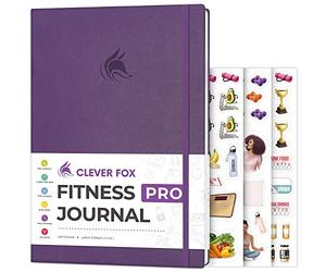 Clever Fox Fitness Journal PRO - Workout Planner with Meal Planner & Habit Tracker - Exercise Log Book - Fitness Planner, 6 Months (Purple)