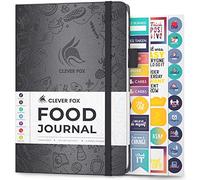 Clever Fox Food Journal for Women & Men, Weight Loss Tracker, Silver Black
