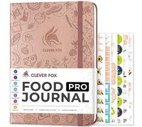 Clever Fox Food Journal Pro - Diet & Wellness Planner Diary - Food Log - Meal, Exercise, Weightloss & Calorie Tracker, 18.5x26cm (Rose Gold)