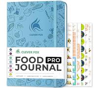 Clever Fox Food Journal Pro - Diet & Wellness Planner Diary - Food Log - Meal, Exercise, Weightloss & Calorie Tracker, 18.5x26cm (Light Blue)