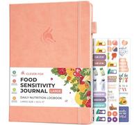 Clever Fox Food Sensitivity Journal Large - Daily Intolerance & Symptom Log for IBS, Diabetic, Low Fodmap, Elimination Diet - Health Tracker, 8.3x11” (Peach Pink)