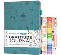 Clever Fox Gratitude Journal Large - Happiness, Positivity & Affirmation Journal - Inspirational Daily Notebook, 3 Months, 21.5 x 28cm (Aquamarine)