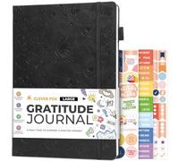 Clever Fox Gratitude Journal Large - Happiness, Positivity & Affirmation Journal - Inspirational Daily Notebook, 3 Months, 21.5 x 28cm (Black)