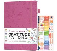 Clever Fox Gratitude Journal Large - Happiness, Positivity & Affirmation Journal - Inspirational Daily Notebook, 3 Months, 21.5 x 28cm (Violet blossom)