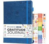 Clever Fox Gratitude Journal Large - Happiness, Positivity & Affirmation Journal - Inspirational Daily Notebook, 3 Months, 21.5 x 28cm (Mystic Blue)