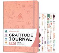Clever Fox Gratitude Journal PRO - Happiness, Positivity & Affirmation Daily Journal for Women & Men - Inspirational Notebook for Positive & Grateful Mind - 3 Months, Large Format (Peach Pink)
