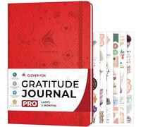 Clever Fox Gratitude Journal PRO - Happiness, Positivity & Affirmation Daily Journal for Women & Men - Inspirational Notebook for Positive & Grateful Mind - 3 Months, Large Format (Wine Red)
