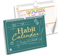 Clever Fox Habit Calendar- Inspirational Habit Tracker for Atomic Habits- Colorful Habit & Goal Planner Journal to Boost Productivity & Become Your Best Self- 24 Months, 25.5 x 20.5cm - Obsidian Green