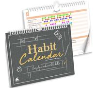 Clever Fox Habit Tracker Calendar, 24-Month Daily Goal Journal Black