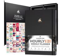 Clever Fox Hourly Planner PRO Premium, Undated Daily, Large, Black