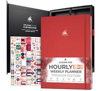 Clever Fox Hourly Planner PRO Premium, Undated Daily, Large, Red